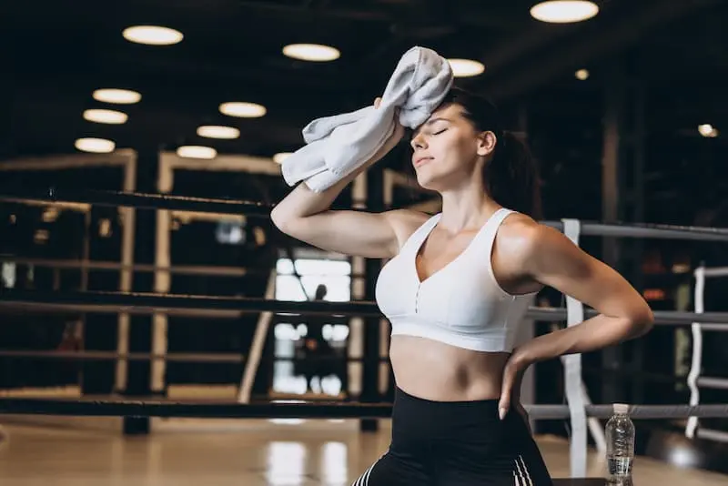 Woman in gym after Microblading